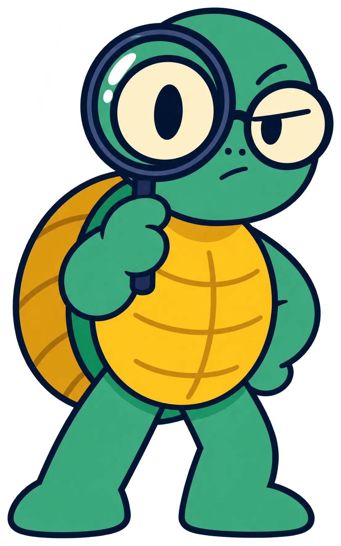 Franko with a magnifying glass